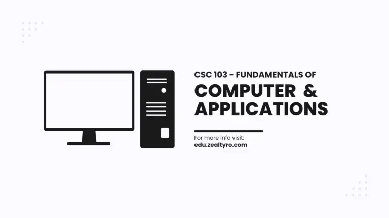 CSC 103 – Fundamentals of Computer and Applications